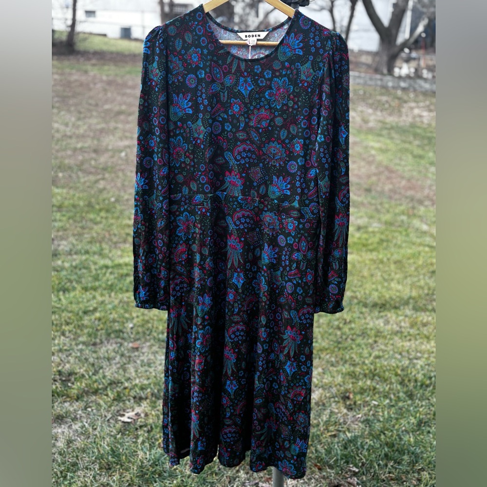 Boden Camille Jersey Midi Dress Women’s Multi-Color Size 12 R - Picture 3 of 9